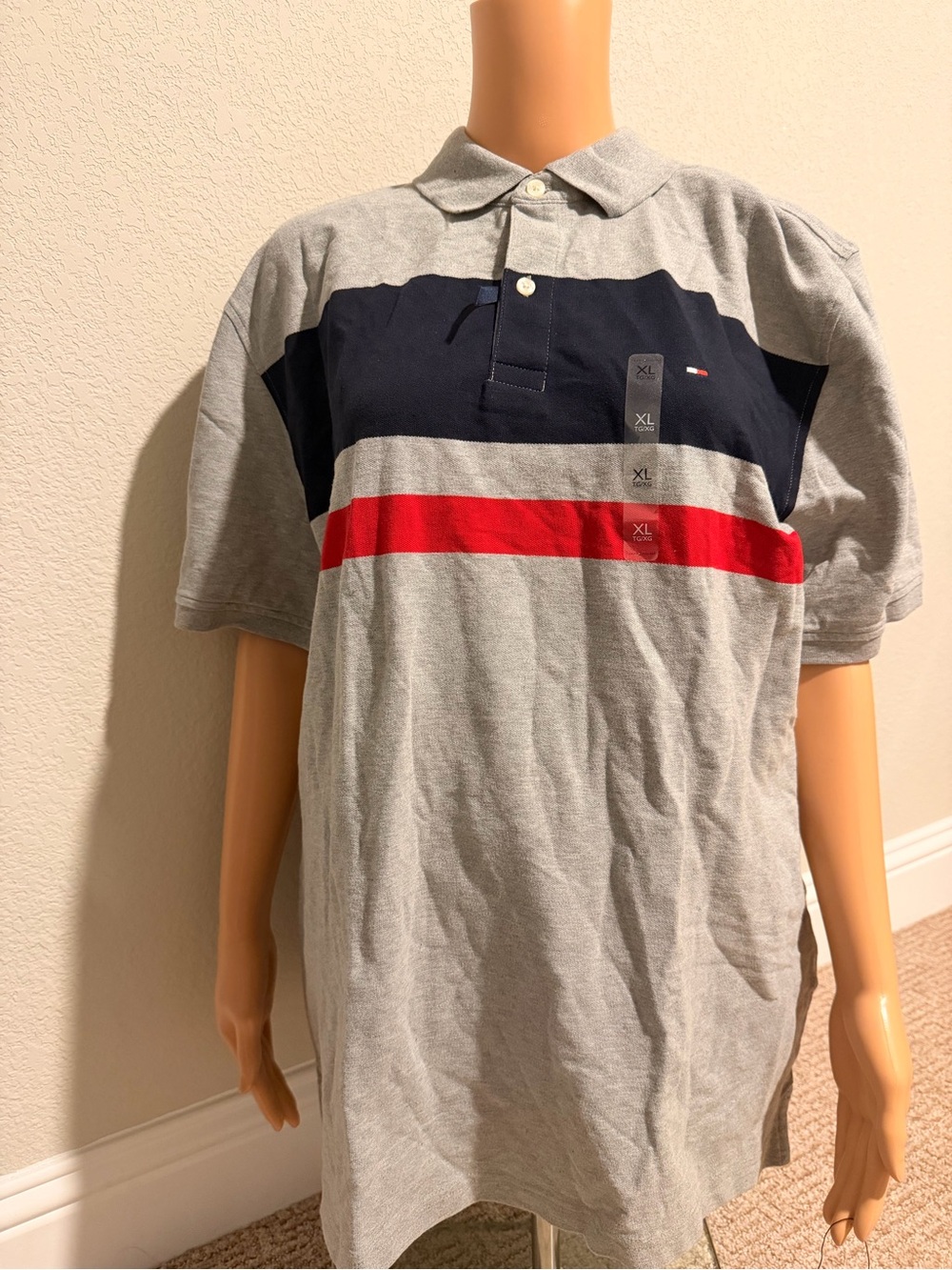 Tommy Hilfiger Gray Polo Shirt Flex